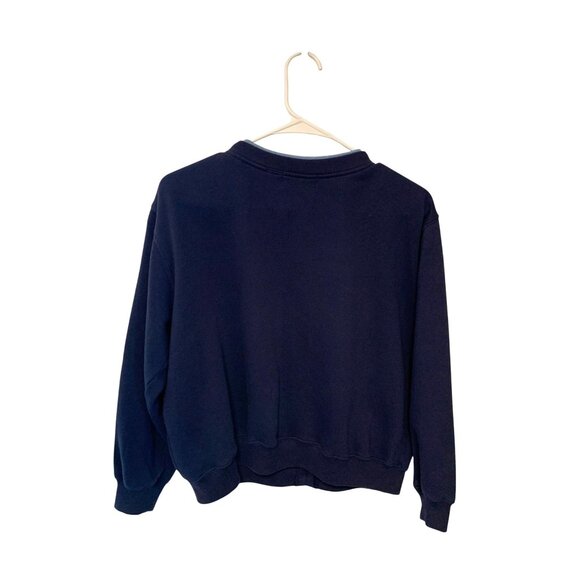 Vintage Y2k Shenanigans Womens Size Large Sweatshirt Navy Blue Blue White Snowfl - Picture 3 of 3